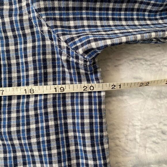 Chaps youth boys XL 18-20 cotton blend plaid print button down dress shirt - Picture 6 of 7